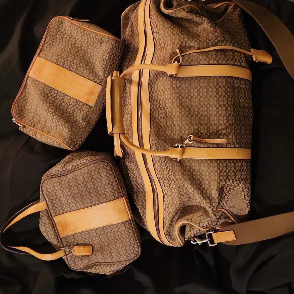 Coach Overnight Duffle Bag with 2 Toiletry Bags